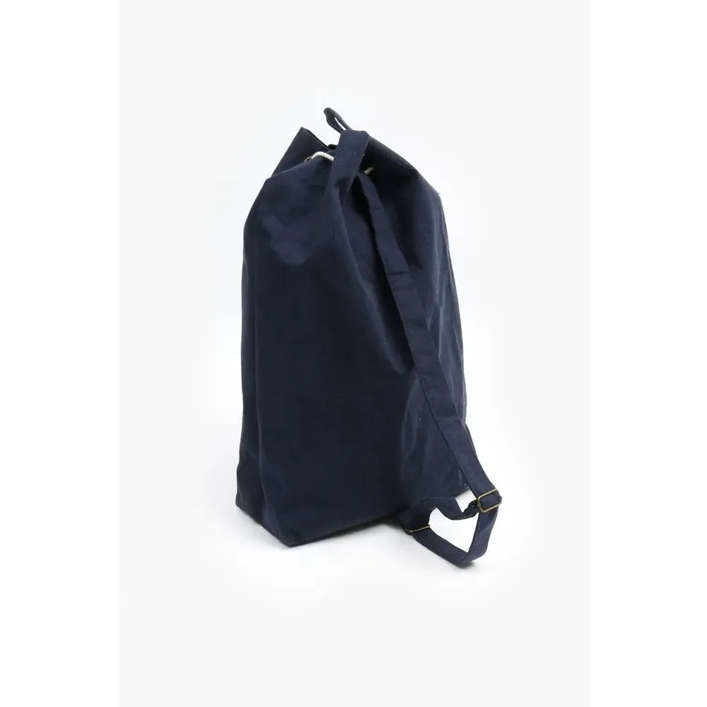 XL Laundry Bag Black Cotton Canvas drawstring portable travel friendly backpack